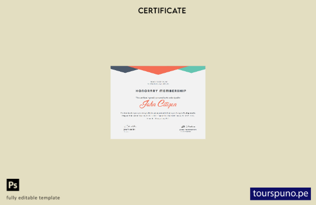Plantilla de certificado honorario de EE. UU. lista para imprimir